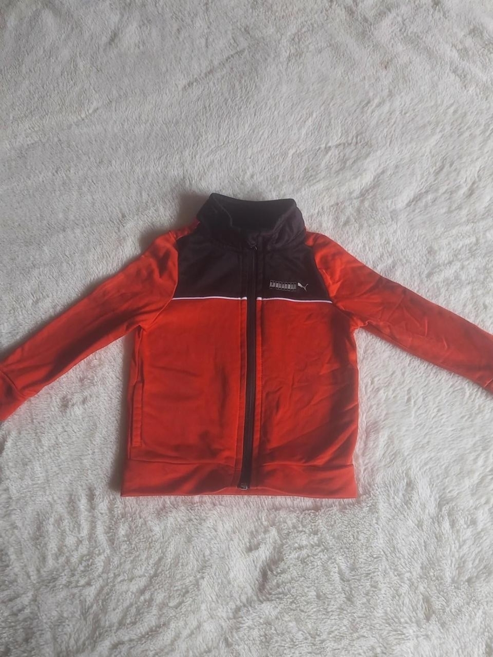 Puma Kids Orange and Black Full-Zip Puffer Jacket